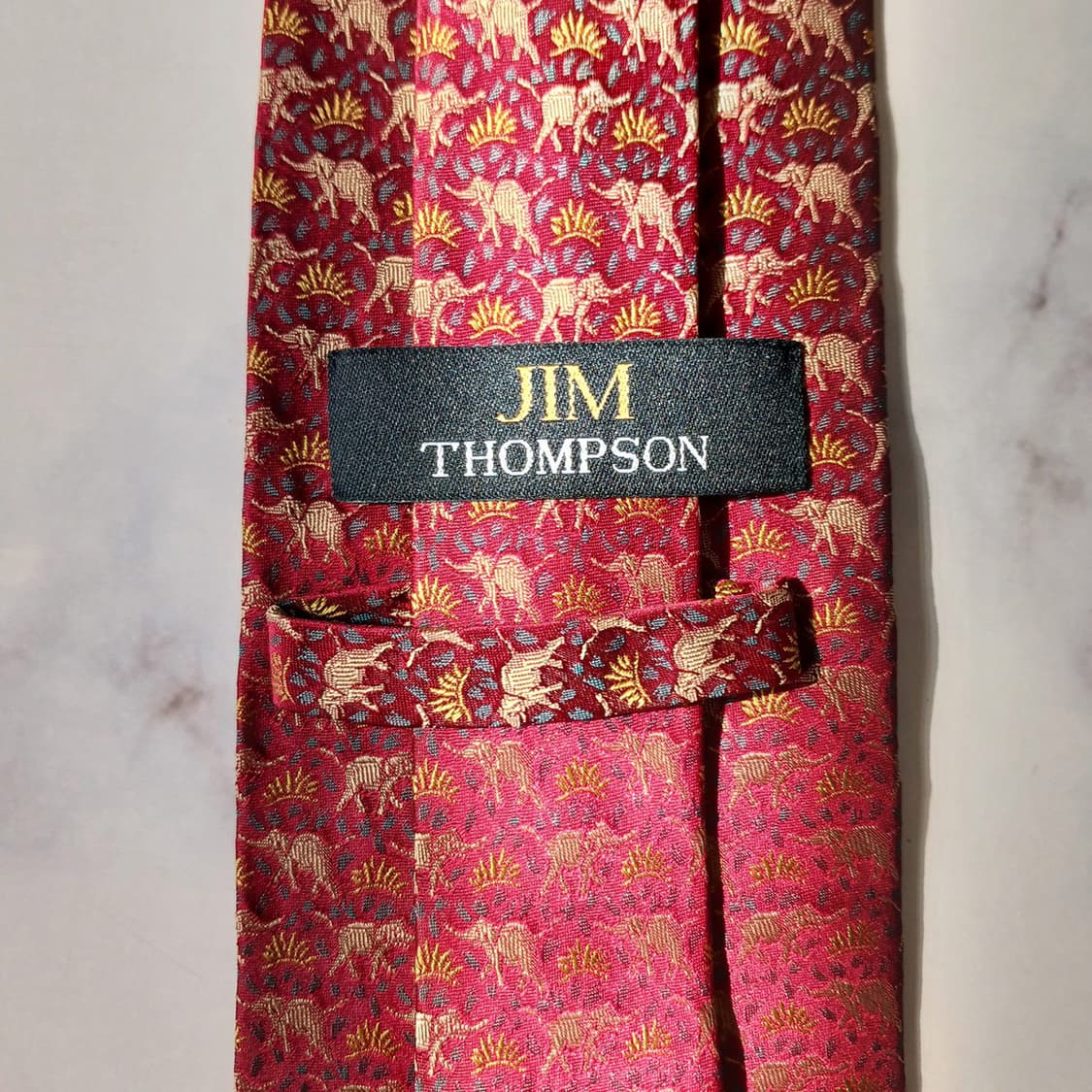 짐톰슨 실크 코끼리 자수 패턴 넥타이 9.7cm S~A+등급 E801
 상품이미지8