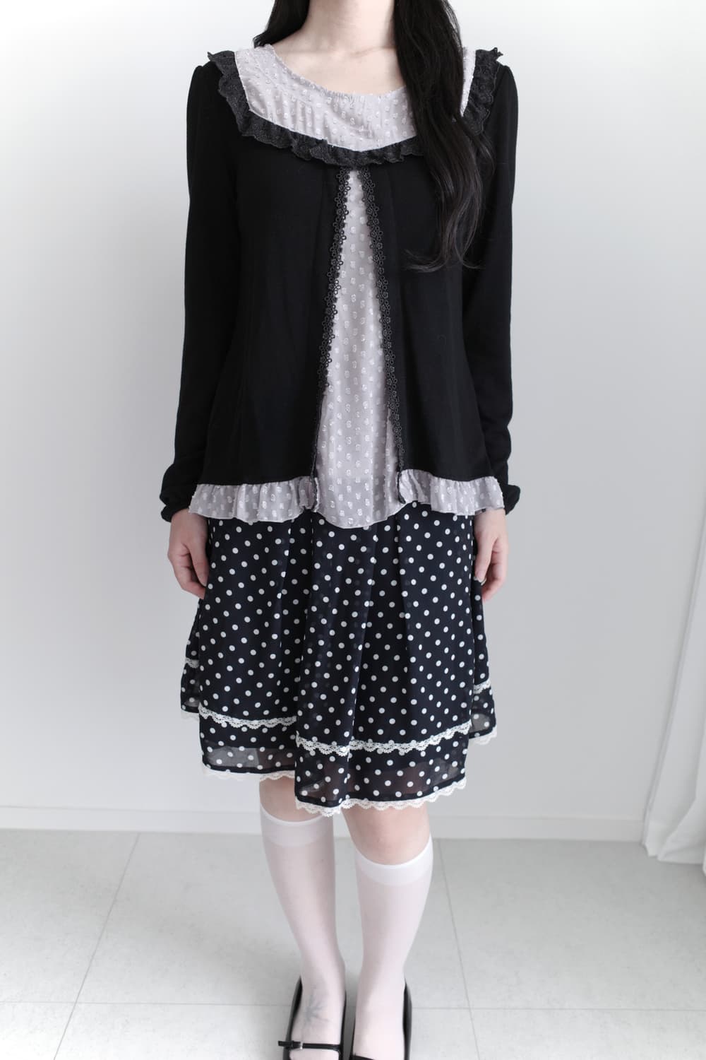 axes femme) dot layerd long sleeve  상품이미지8