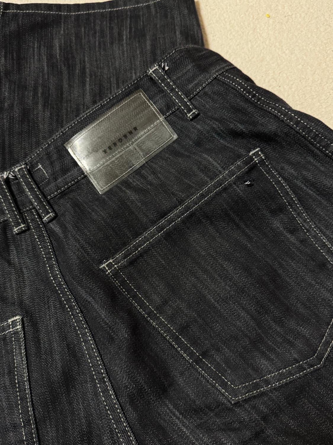 제로 딥 투턱 와이드 데님 팬츠(인디고m) 상품이미지3