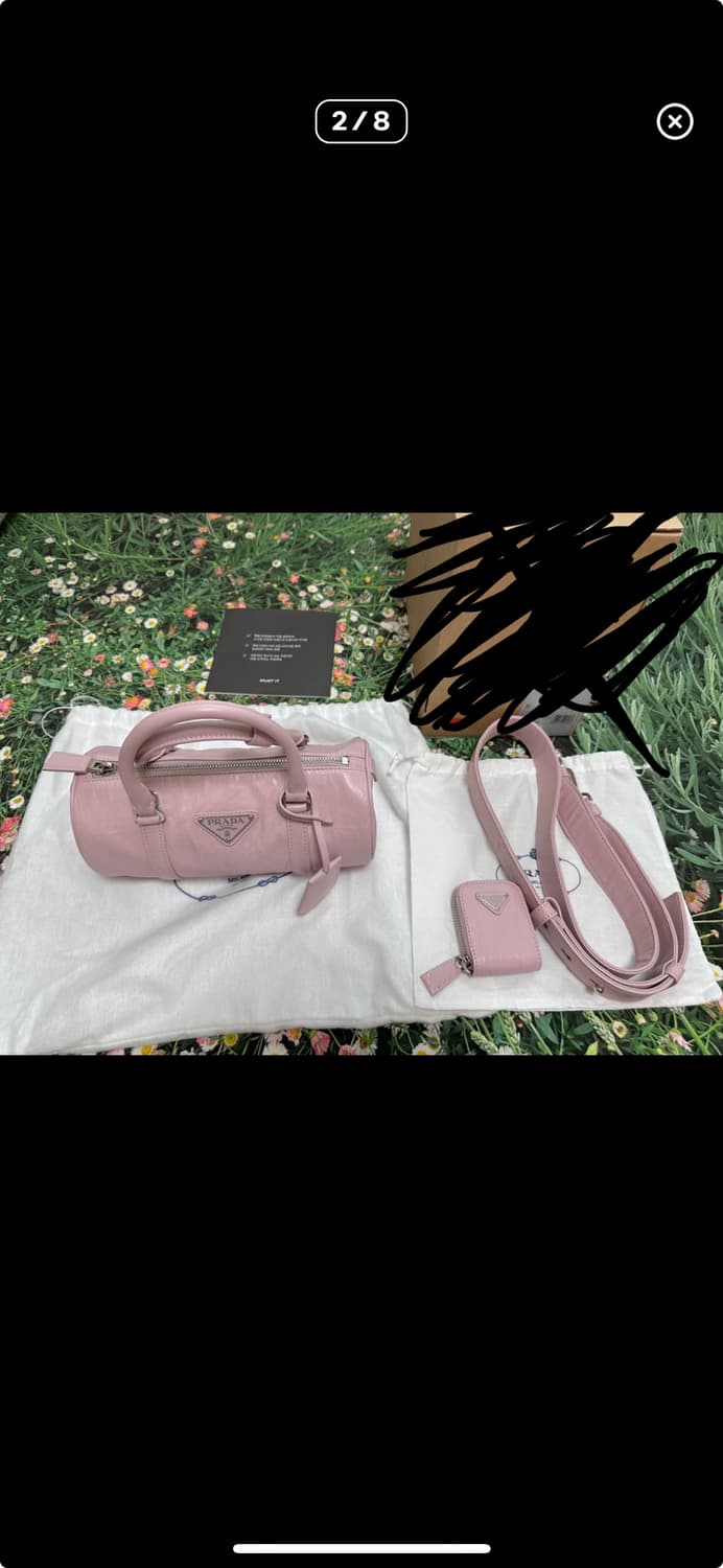 프라다 링클나파 실린더 토트백 엘리베스터 핑크 상품이미지2