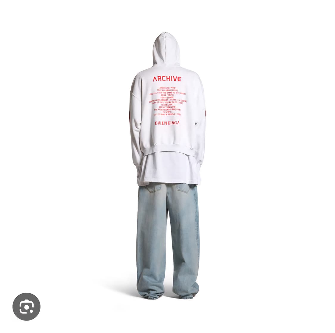 발렌시아가 뮤직 아카이브 후디 집업 후드 티셔츠 상품이미지3