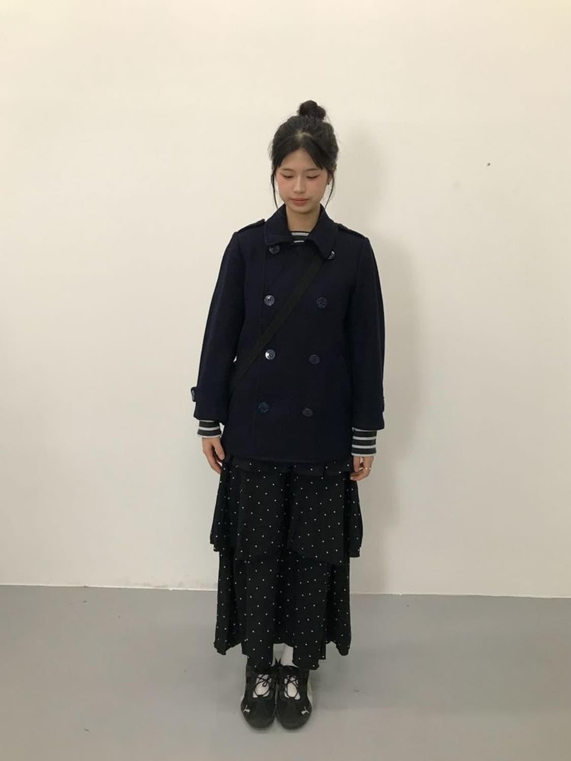 Vintage Navy Wool Pea Coat 상품이미지1