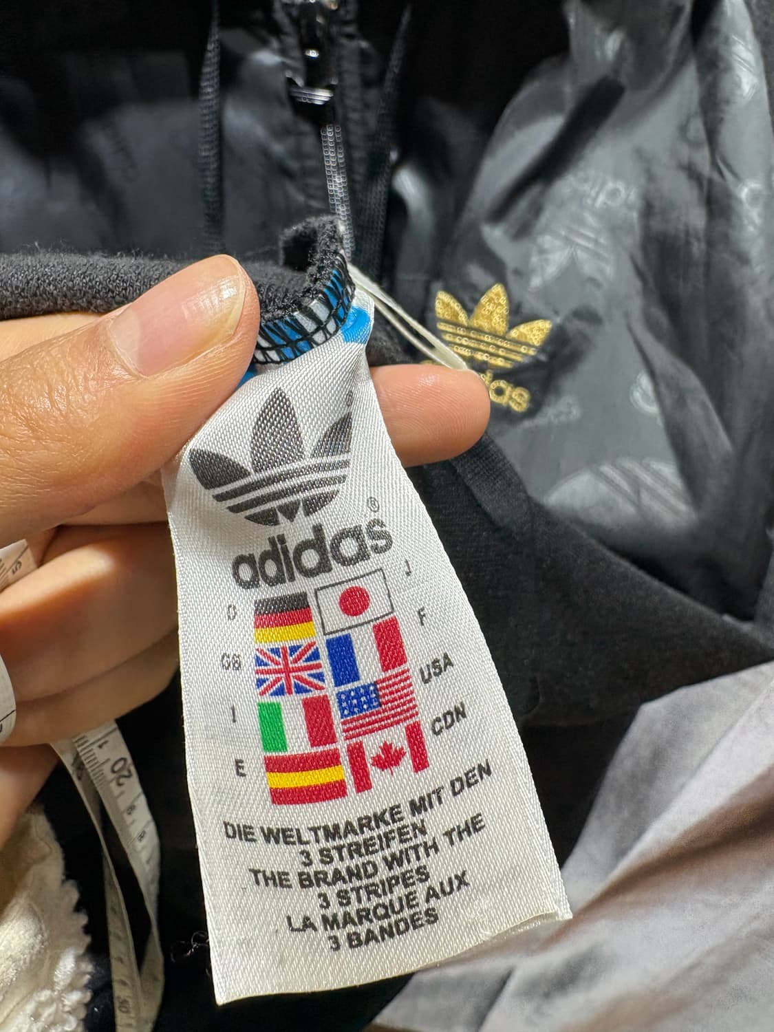 M 아디다스 골드로고 블랙 후드 트랙탑 상품이미지7