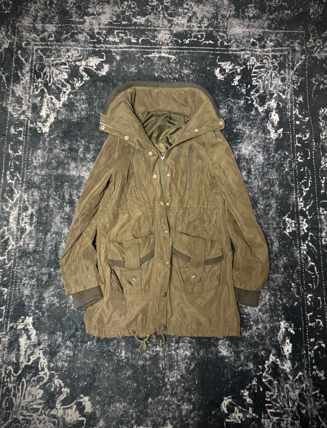 00s Style Dark Brown High-Neck Jacket 상품이미지1