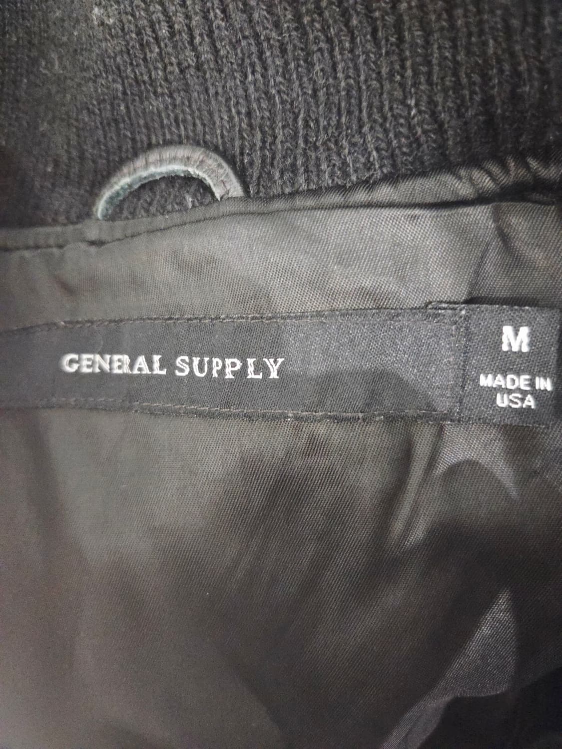 제너럴 서플라이 x GB스포츠 가죽 배색 바시티 자켓 상품이미지7