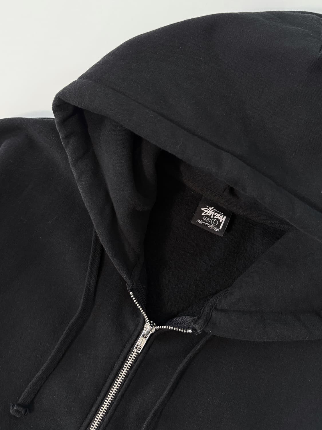 스투시 오버사이즈 빅스탁 로고 블랙 스웻 후드집업 상품이미지7