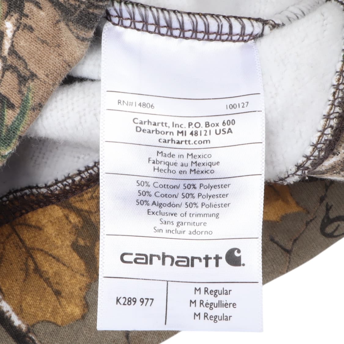 칼하트 리얼트리 카모 오리지널핏 후드집업 상품이미지8