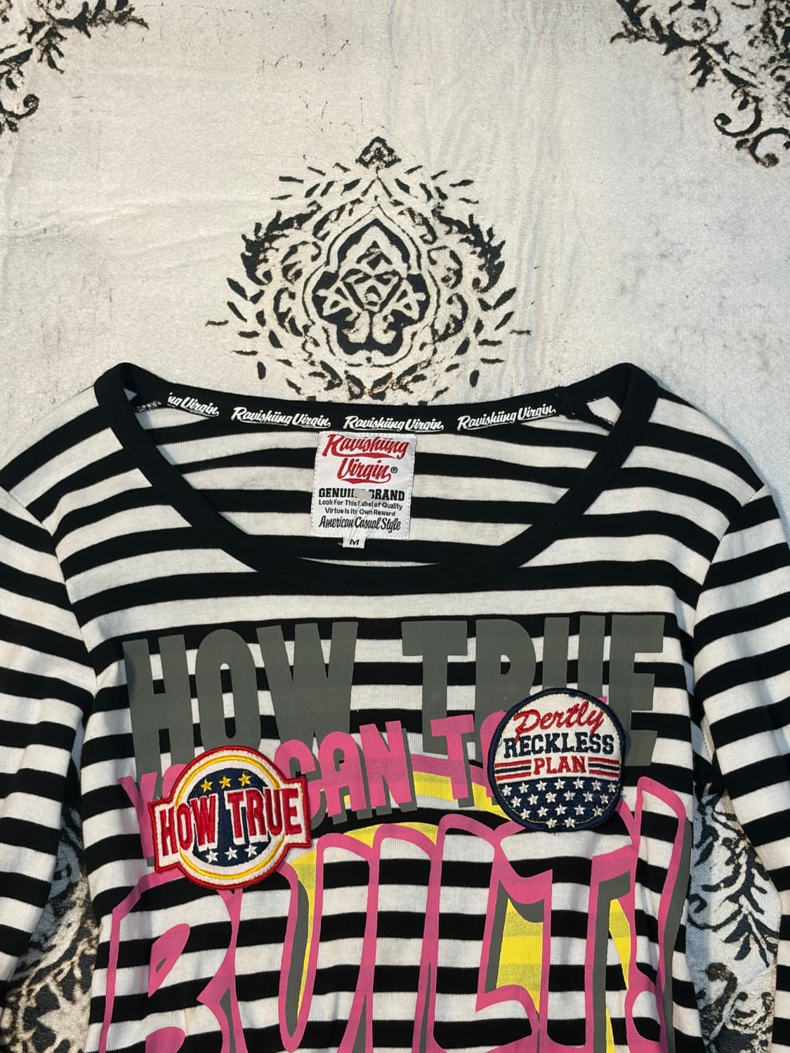 Y2K Kitsch Stripe Printing long sleeve 상품이미지8