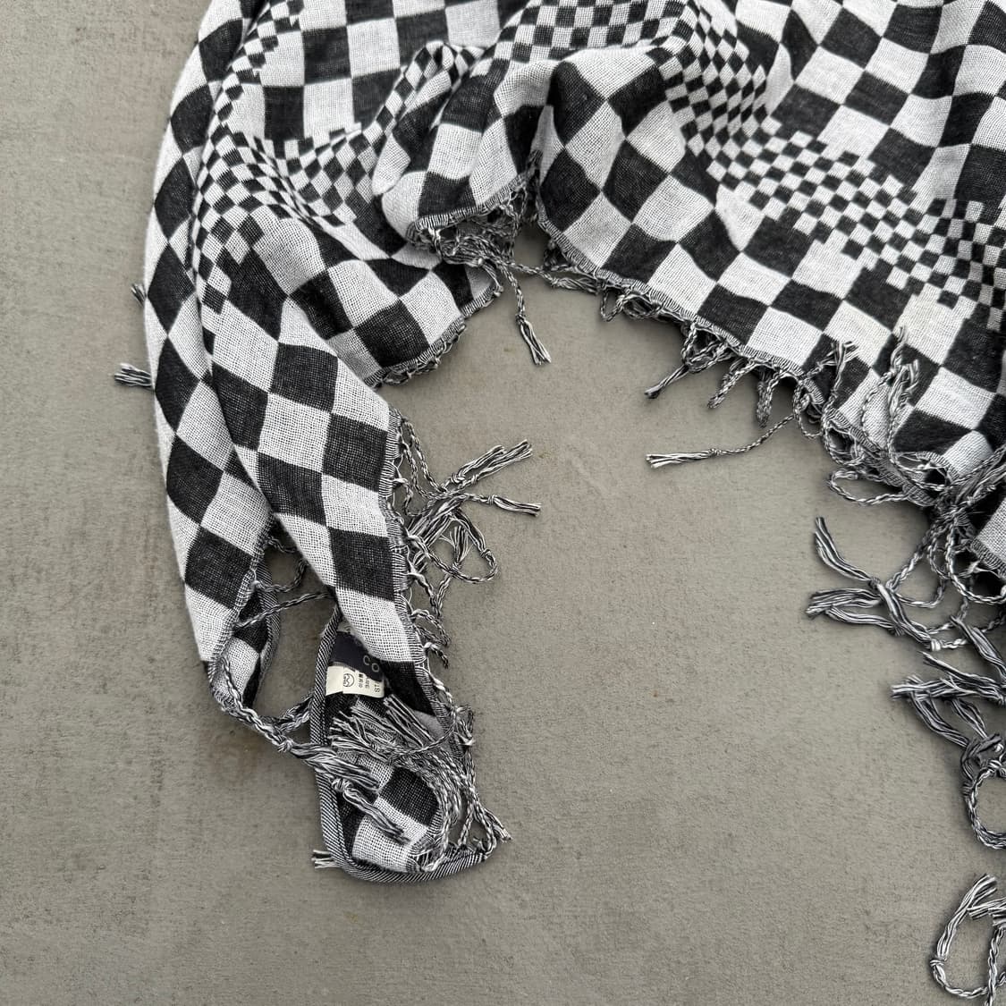 VTG 프린지 체크 스카프 상품이미지3