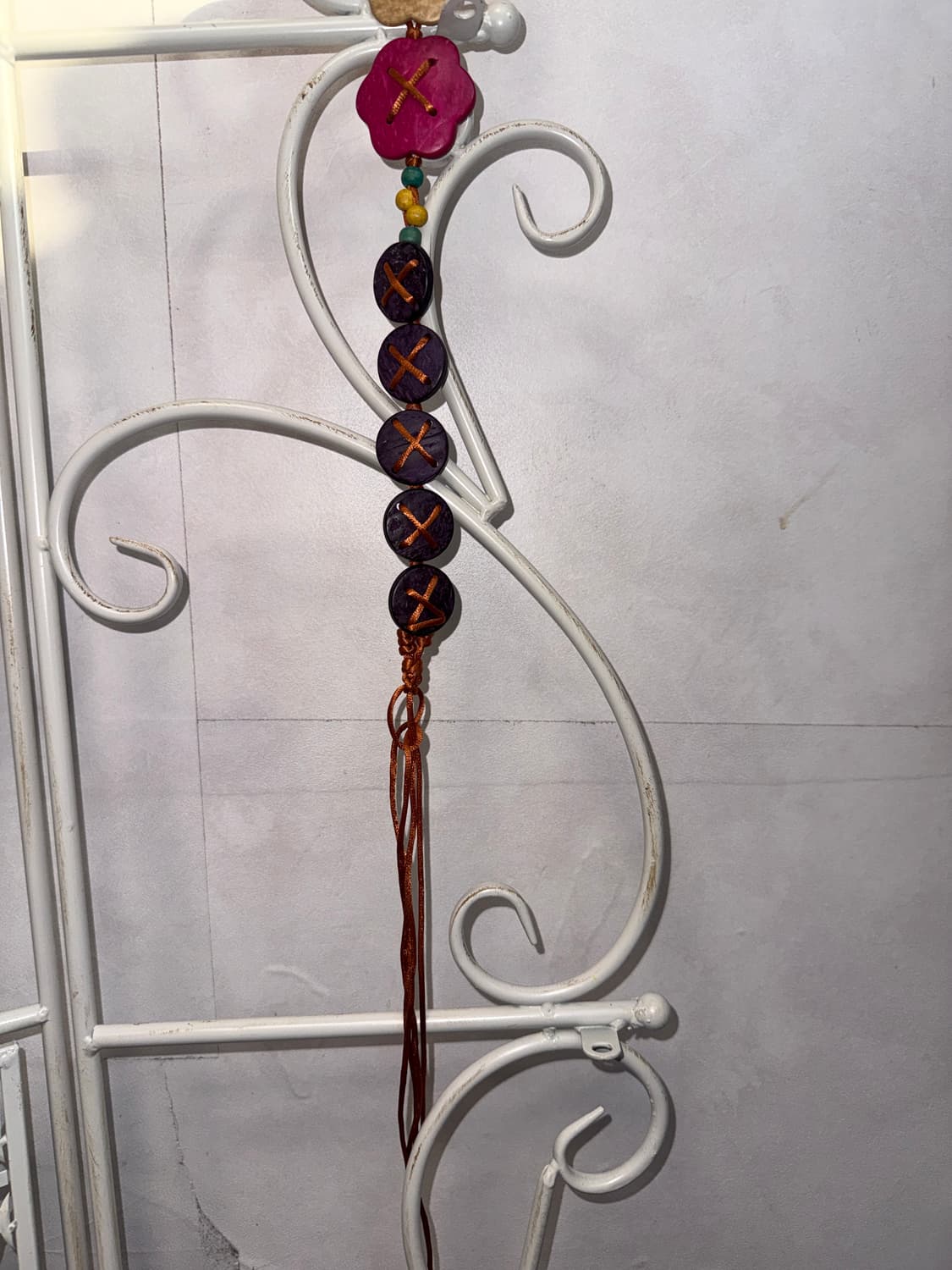 Vivid color mix wood flower strap belt 상품이미지5