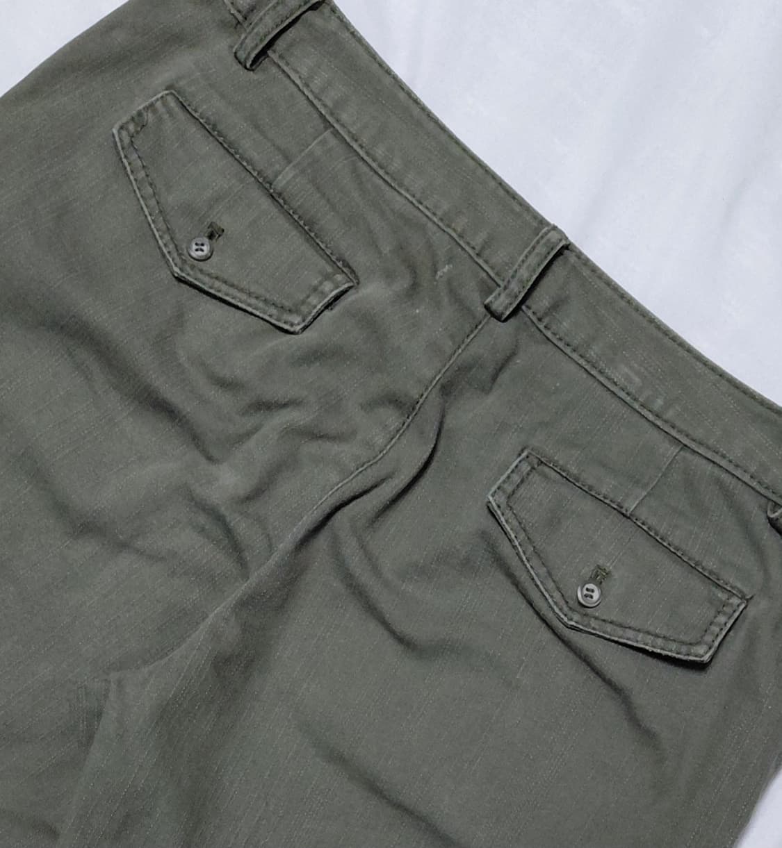 [26~27] 앙라시네 밑단 버튼 포인트 카키 코튼 팬츠 상품이미지7