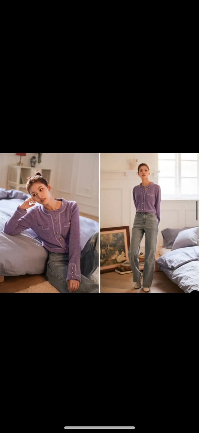 르니나 VESTA 니트자켓 퍼플 상품이미지1