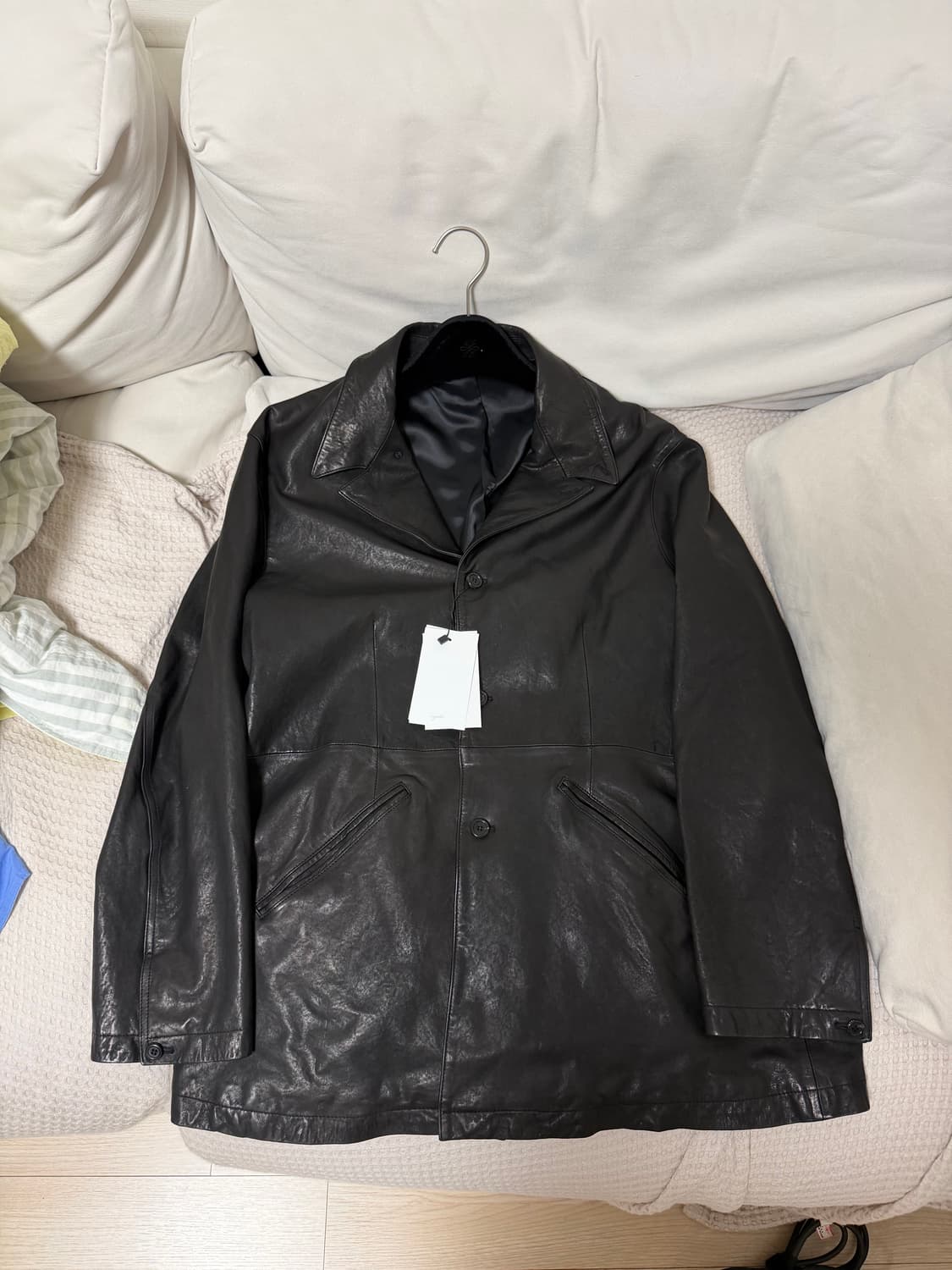 유스 워시드 레더자켓 s 상품이미지1