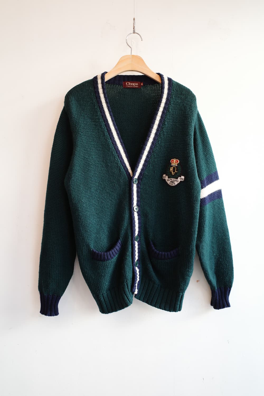 Chaps by RALPH LAUREN 패치 울 가디건 상품이미지1