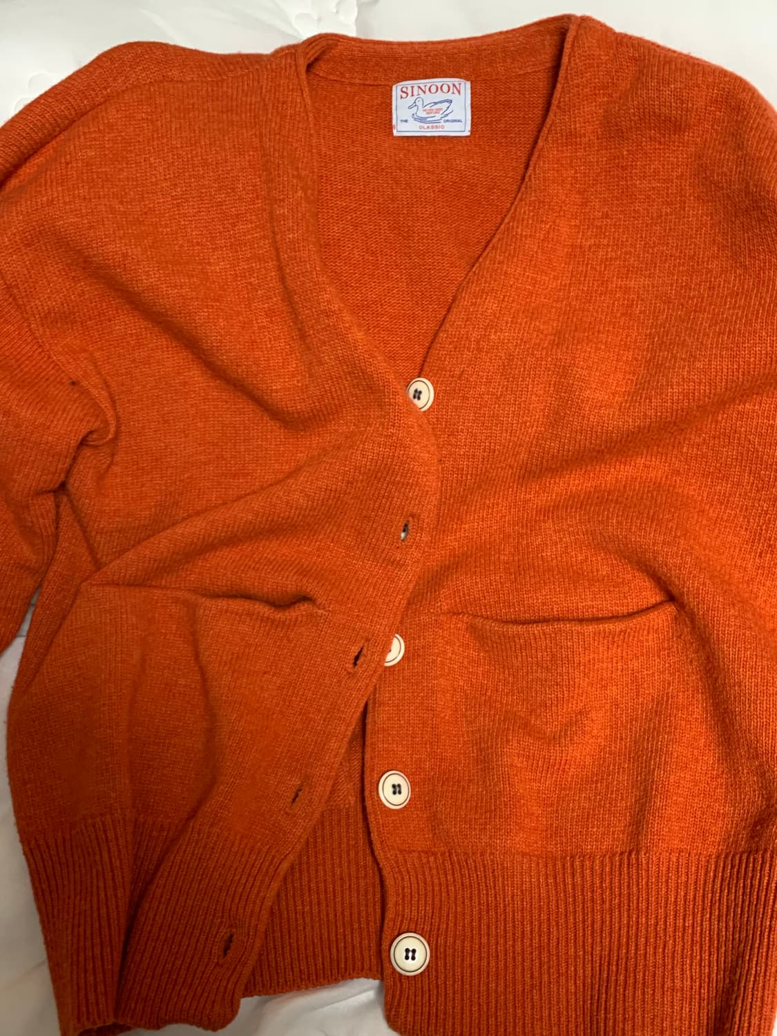 시눈 클래식 울 가디건 오렌지 상품이미지1