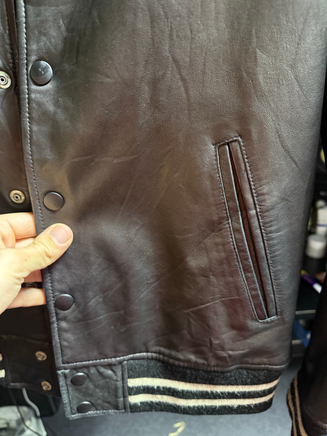 히레 양가죽 블루종 상품이미지5