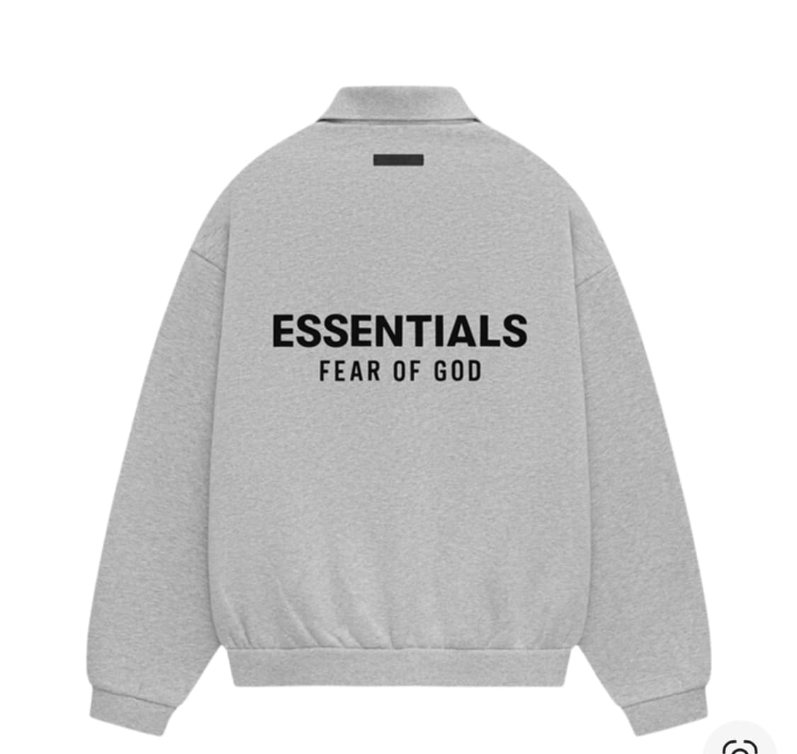 [L] 피오갓 에센셜 플리스 폴로 스웨트셔츠 라이트 헤더 그레이 상품이미지3