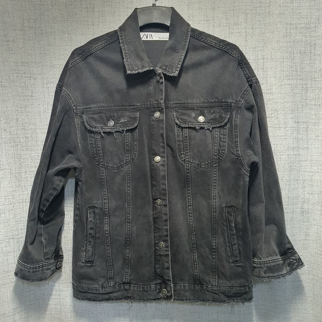 자라 블랙  데미지 워싱 청자켓  상품이미지1