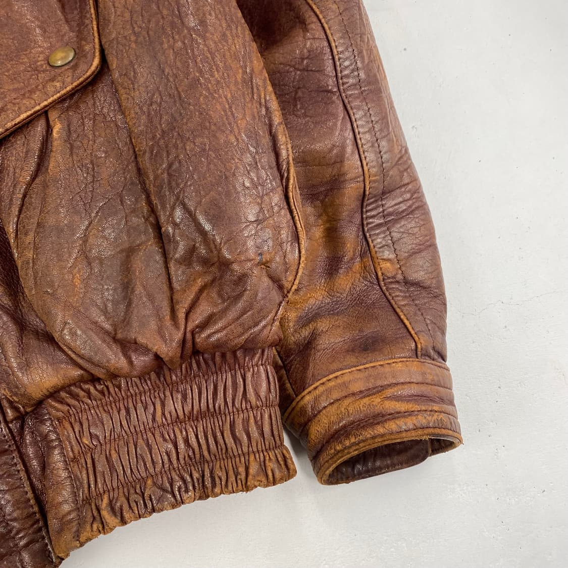 JPN 빈티지 양가죽 A-2 레더 봄버 자켓 (100) 상품이미지5