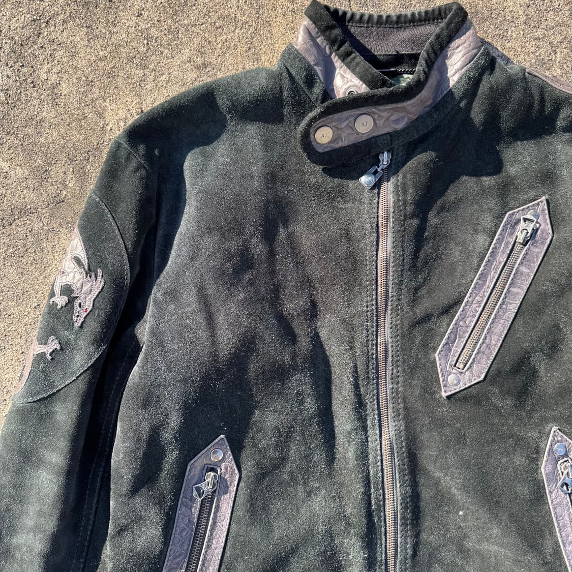 [M~L] 알마니진스 드래곤하이드 가죽 자켓 상품이미지5