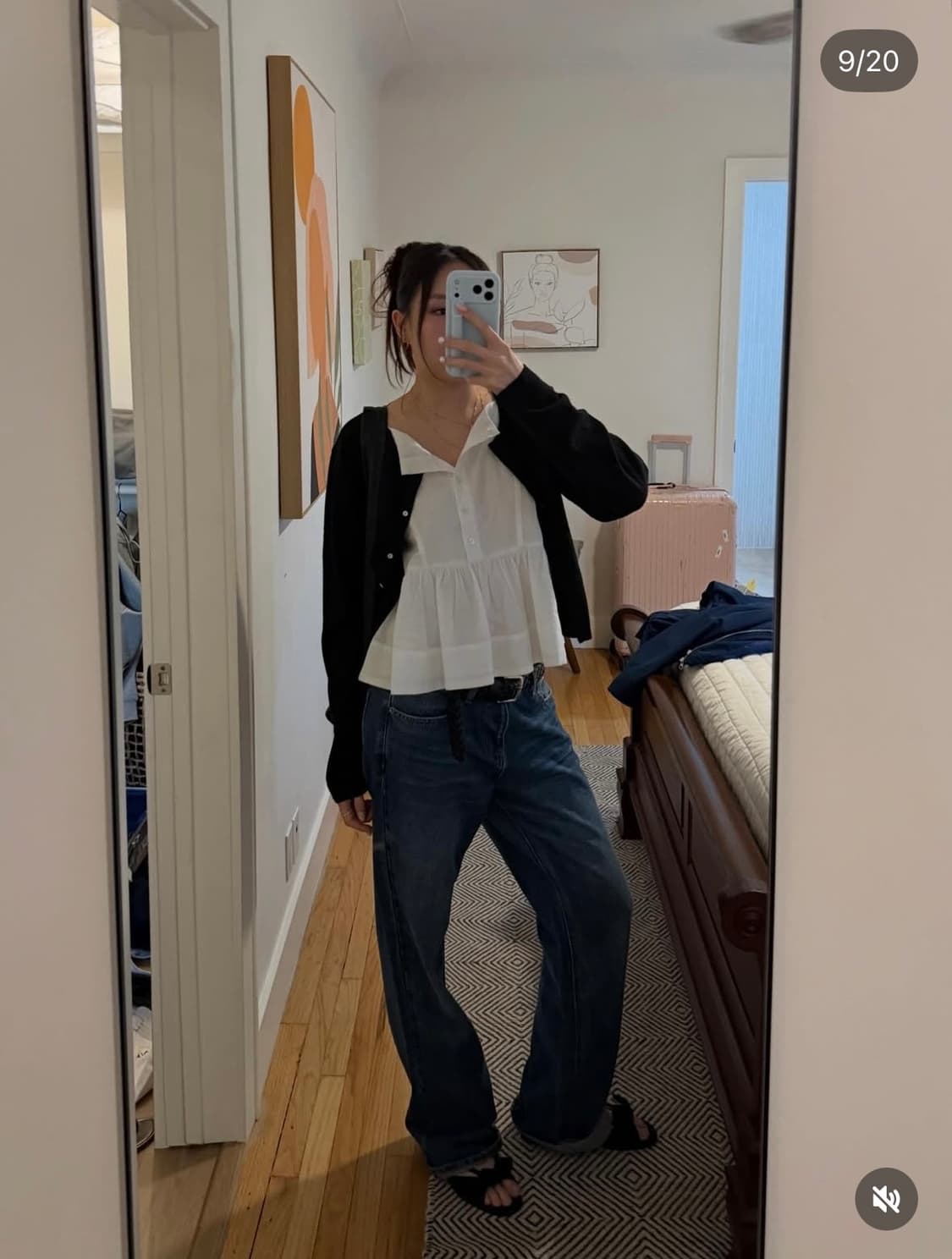 글로니 G RUFFLED BUTTON BLOUSE (IVORY) 상품이미지2