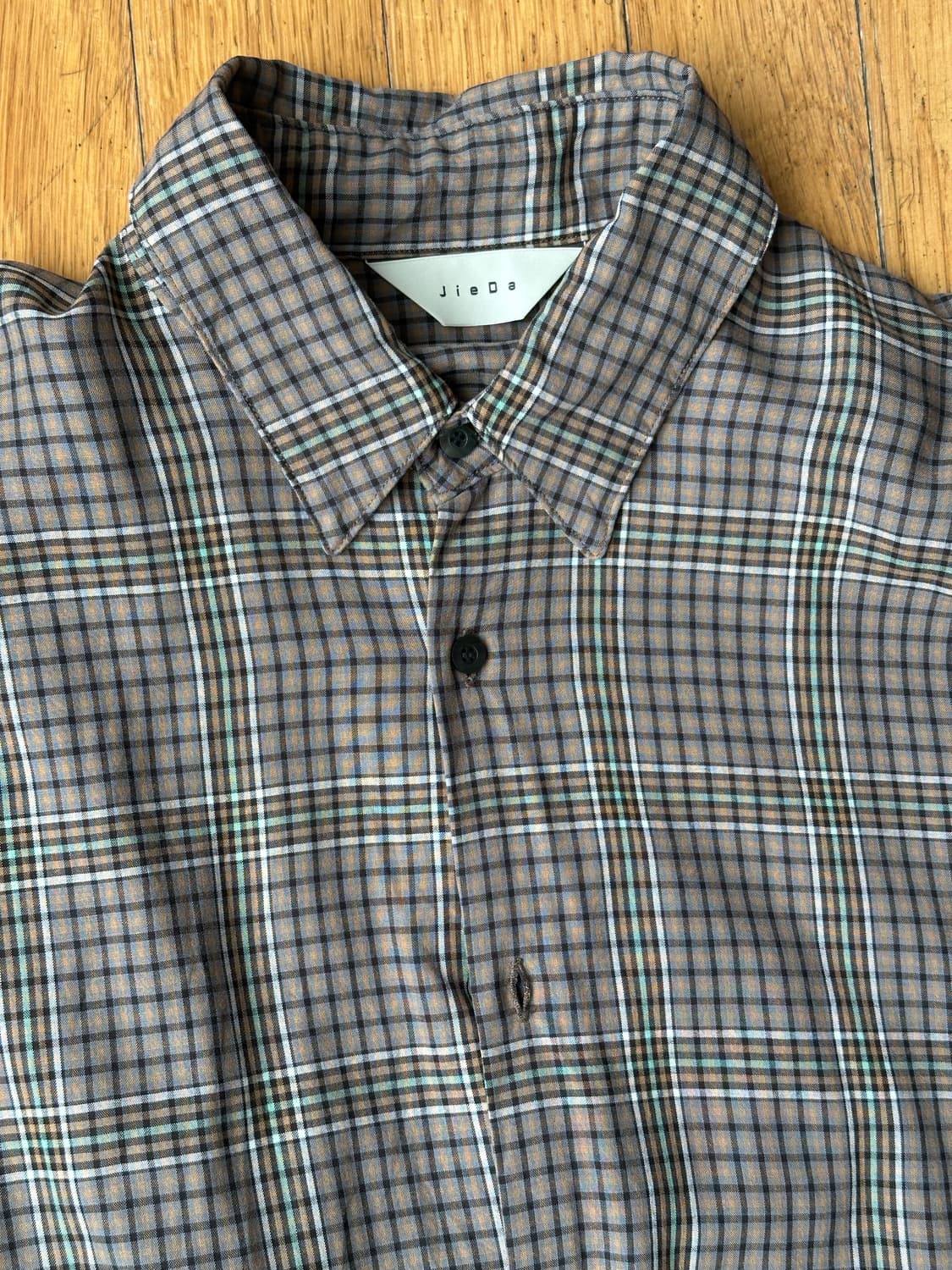 jieda check oversized cupro shirt 상품이미지3