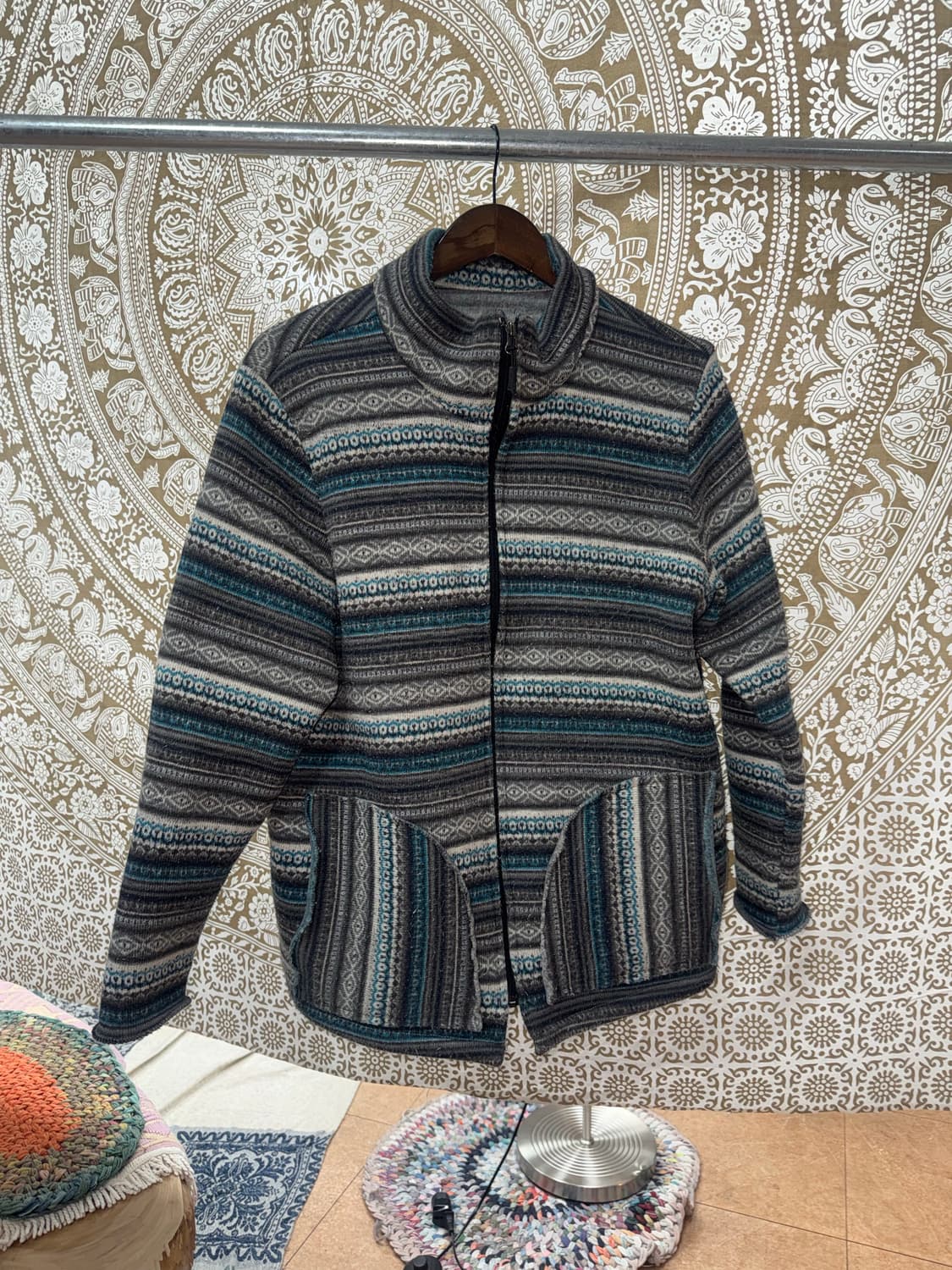 빈티지 에스닉 후리스 플리츠 자켓  상품이미지3