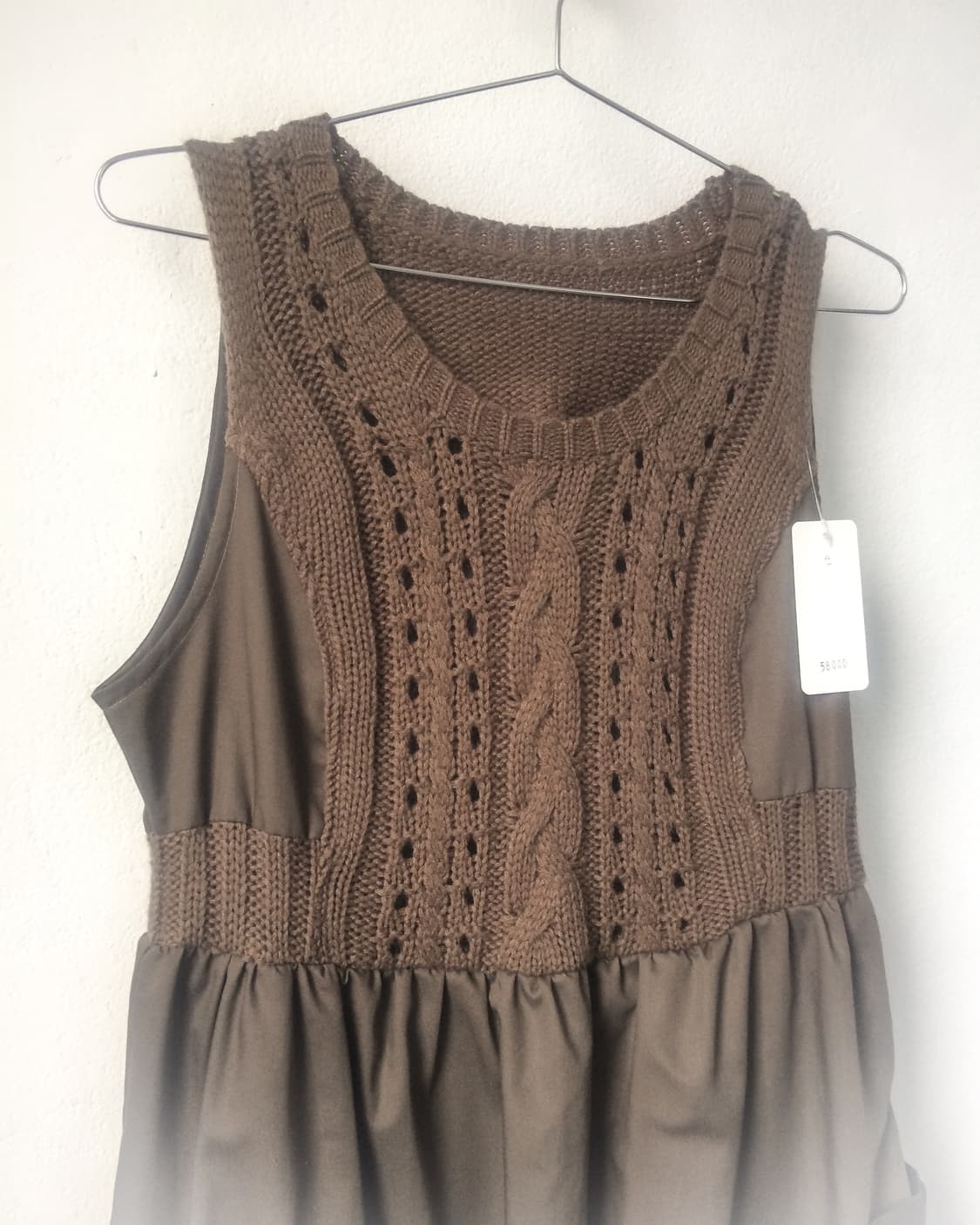Cable knitted point sleeveless onepiece 상품이미지5