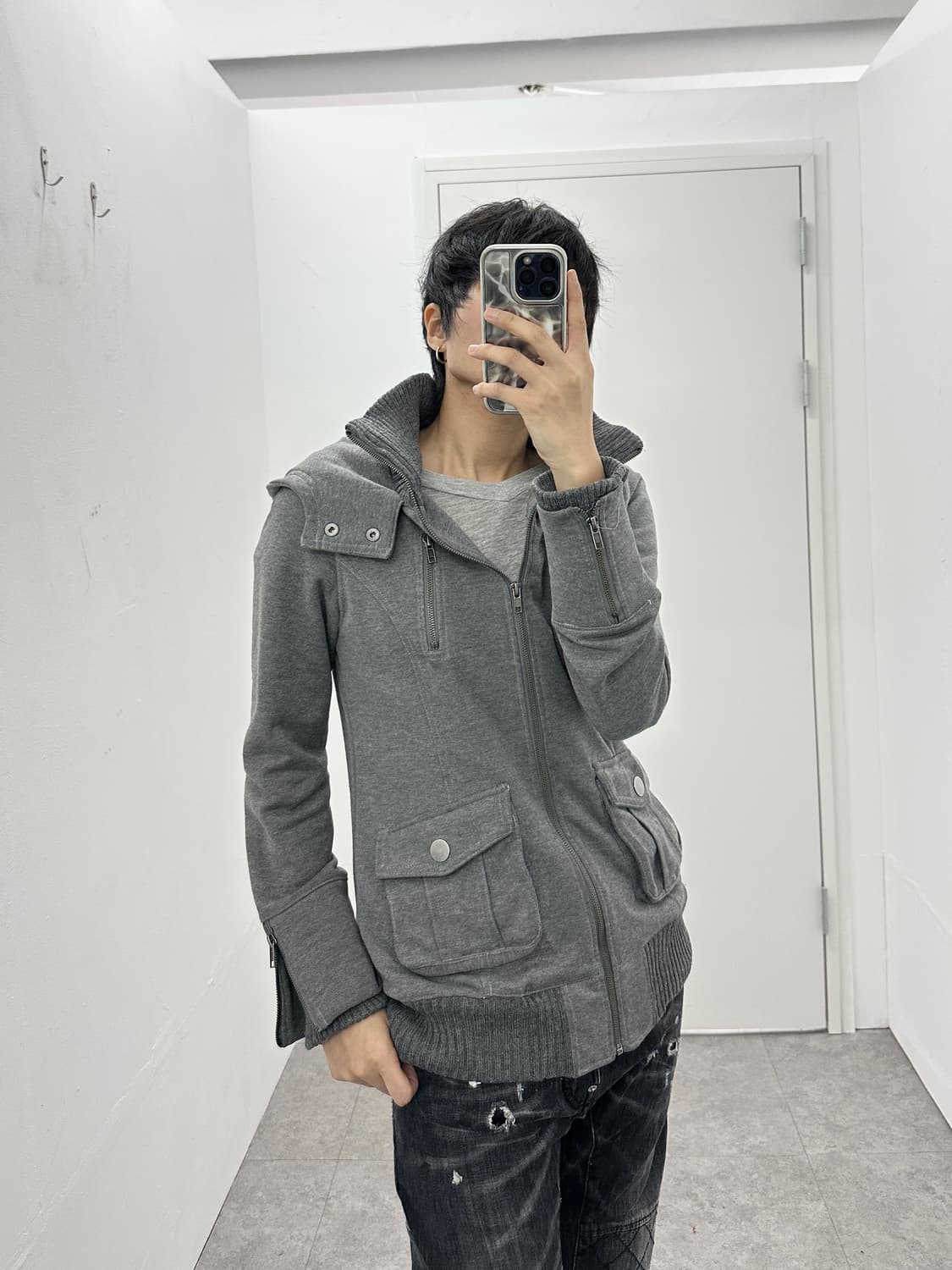 Colza vintage hooded knit zip up y2k 상품이미지2