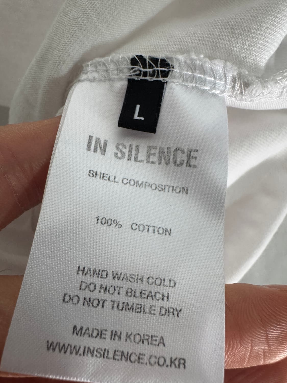 인사일런스 빅 사이즈 화이트 긴팔 티셔츠 2XL~ 상품이미지4