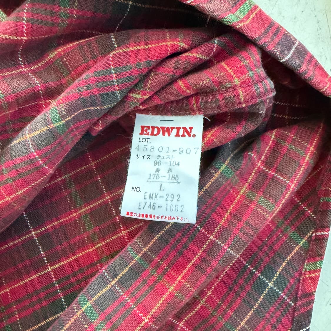 에드윈 빈티지 체크 플란넬 셔츠 L 상품이미지6