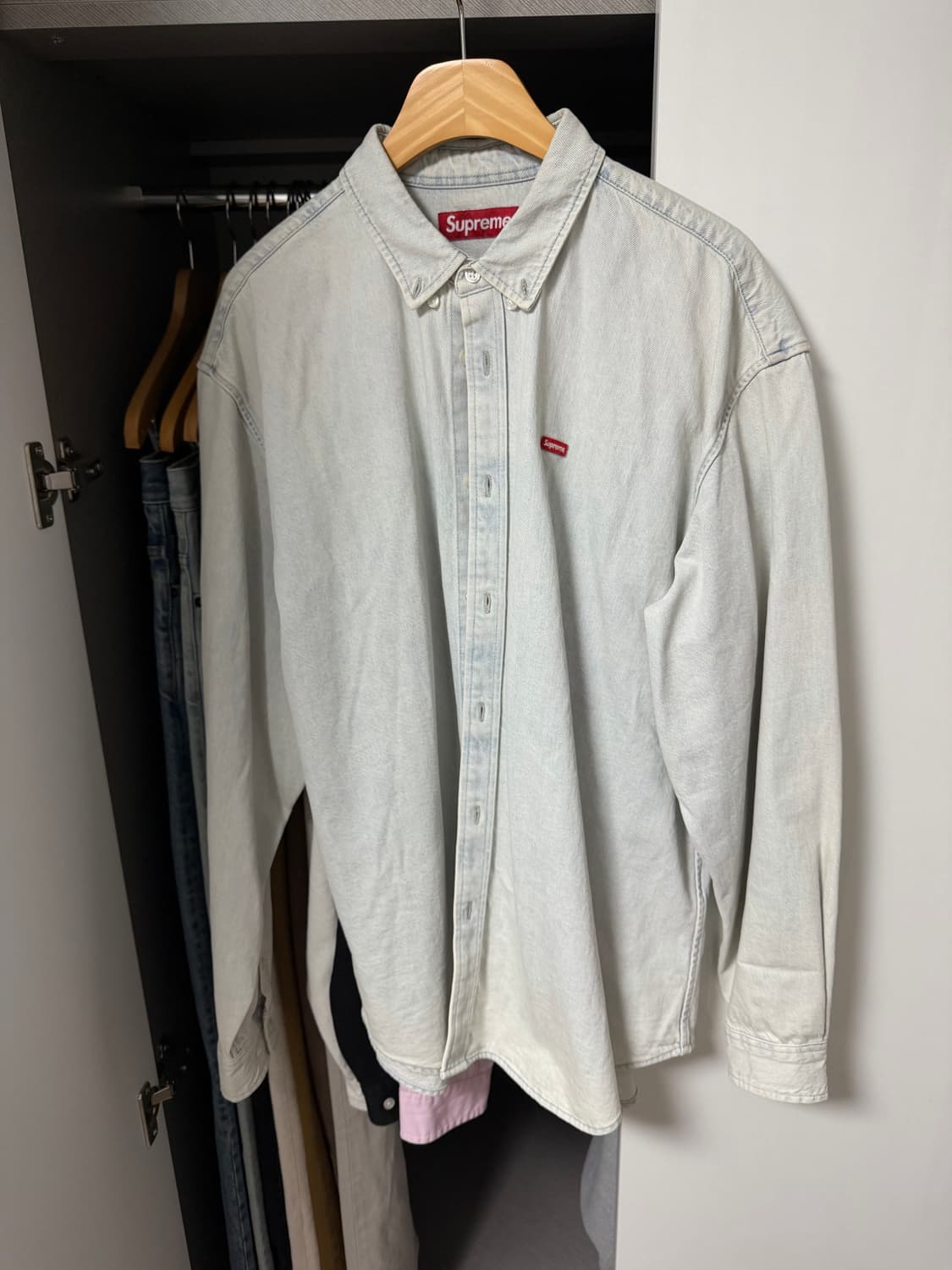 슈프림 24fw 스몰박스 셔츠 워시드 데님 L 상품이미지1