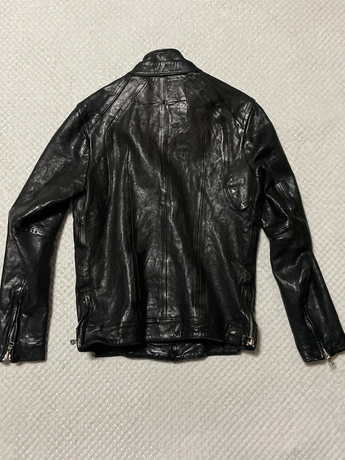 광희시장 웨스턴 무드 램스킨 양가죽 절개 레더 자켓 상품이미지2