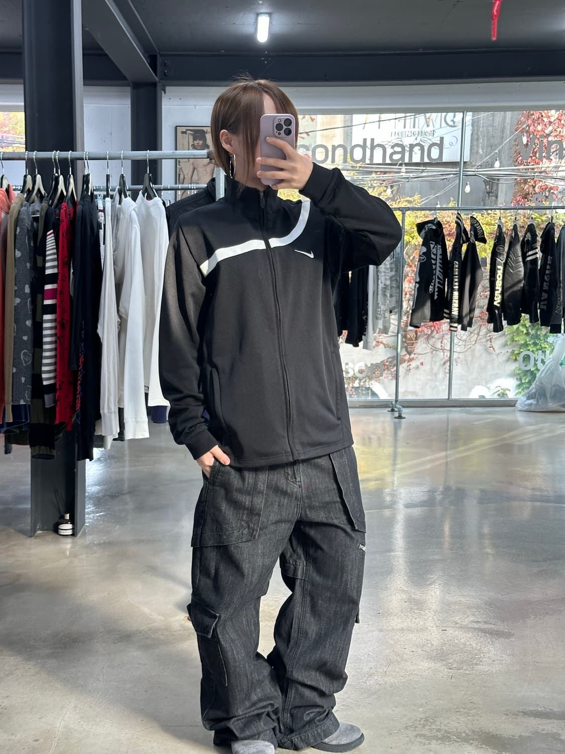 나이키 범고래 사선트랙 져지 매트블랙 상품이미지3