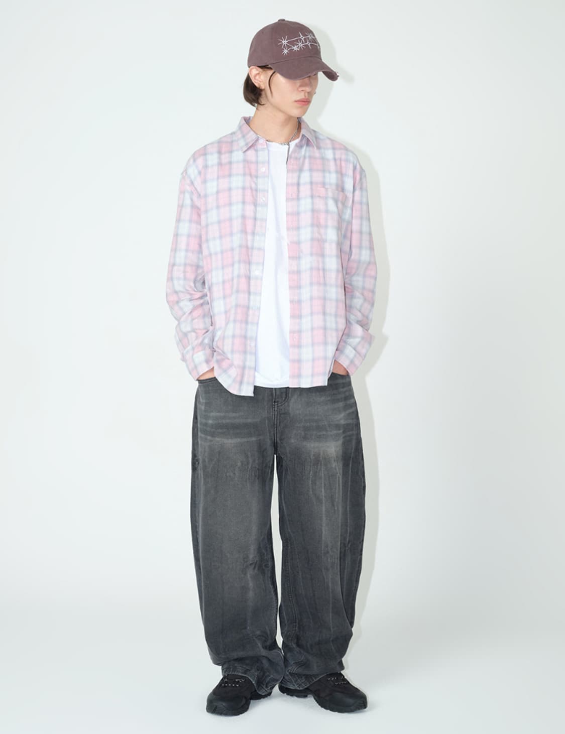 XL 미개봉) 밀로아카이브 멀티플 레이어 셔츠 파스텔 핑크 105 110 상품이미지8