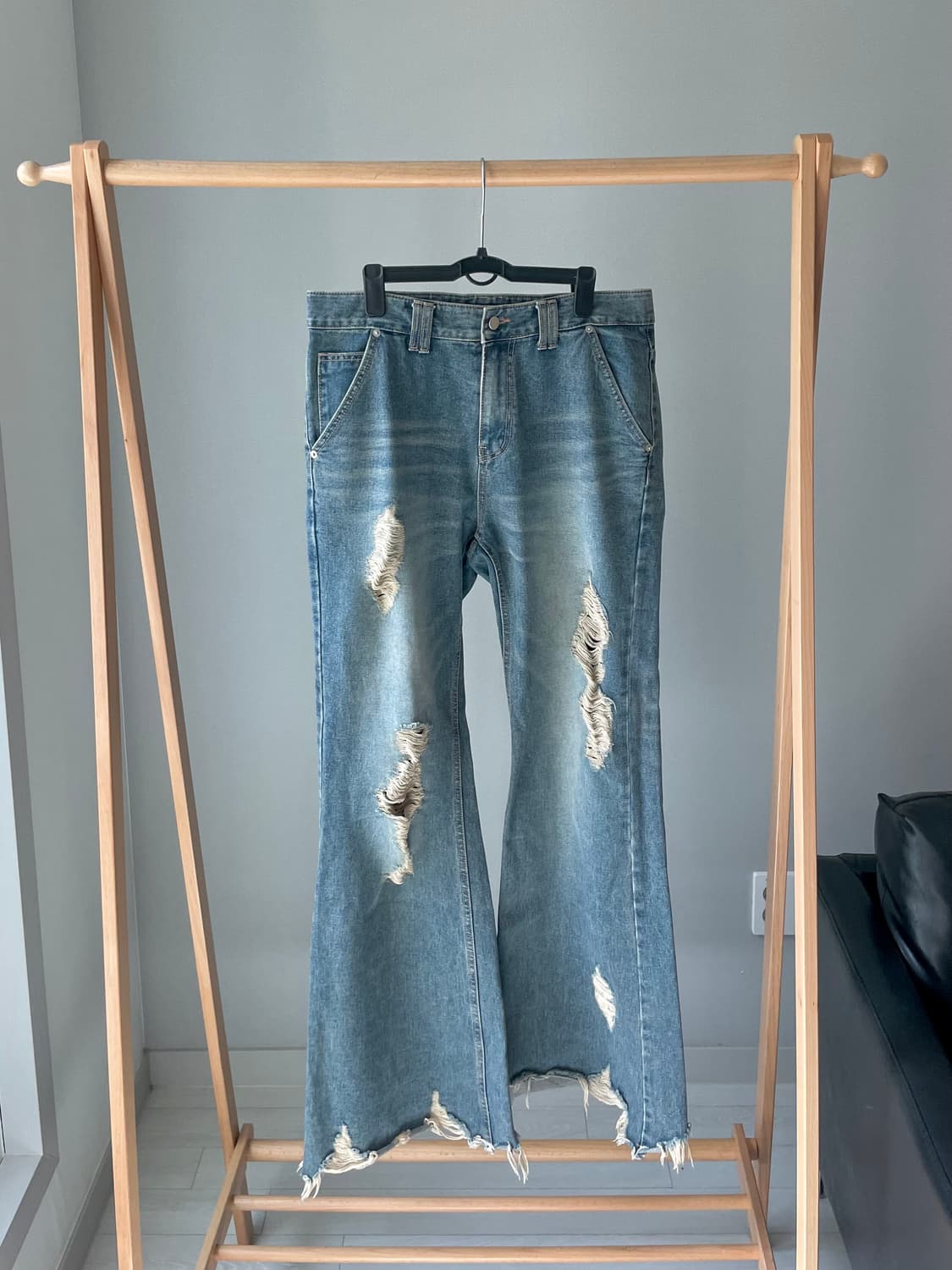 Damage Boot Cut Denim Pants (Blue) 상품이미지1