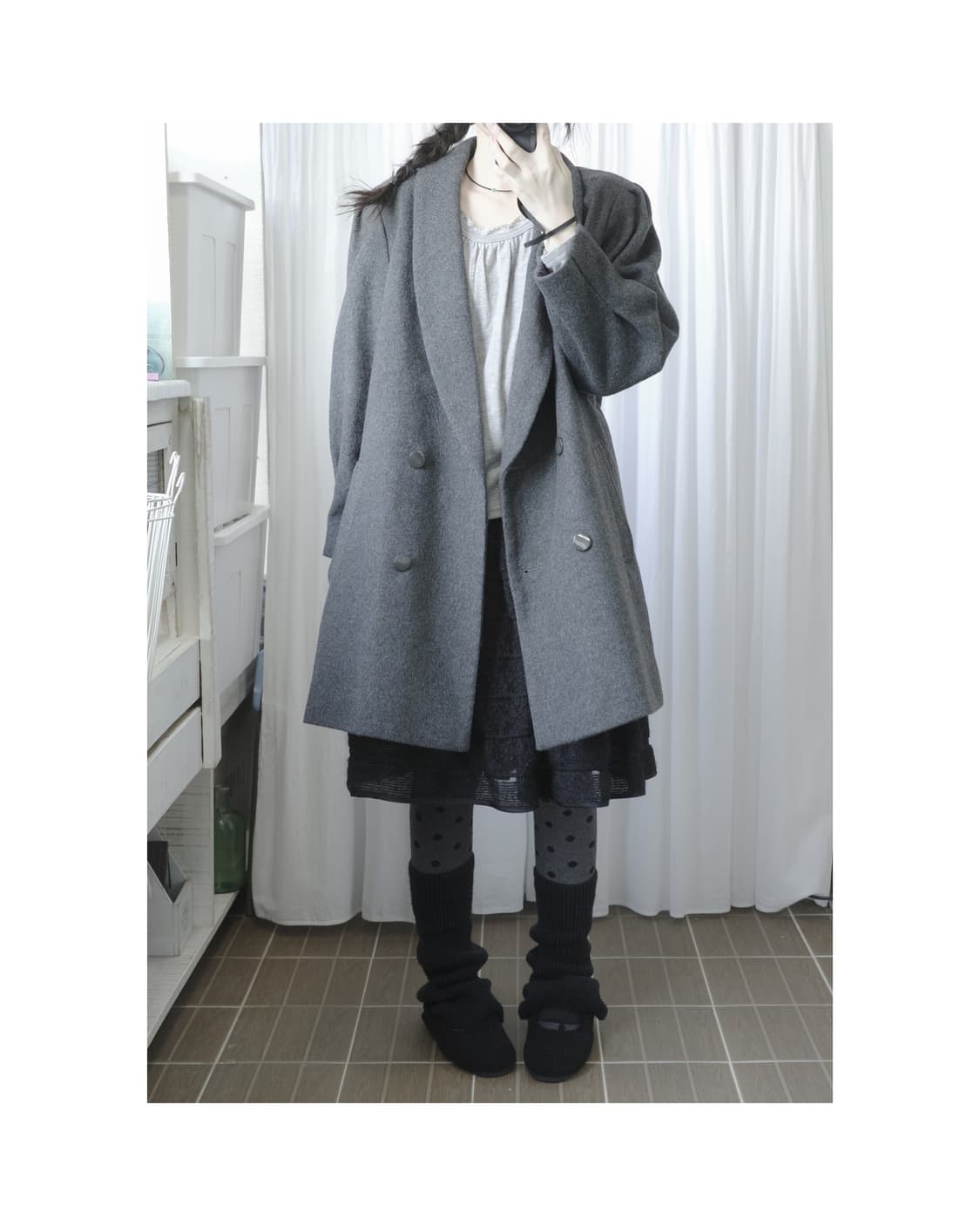 Grey two button coat 상품이미지5
