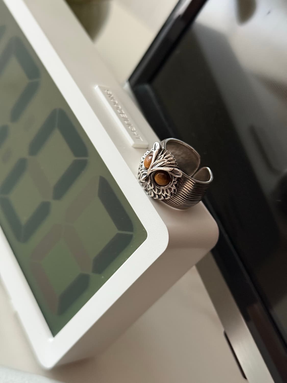 호안석(타이거 아이즈) 925 실버 부엉이 반지 16호 상품이미지2