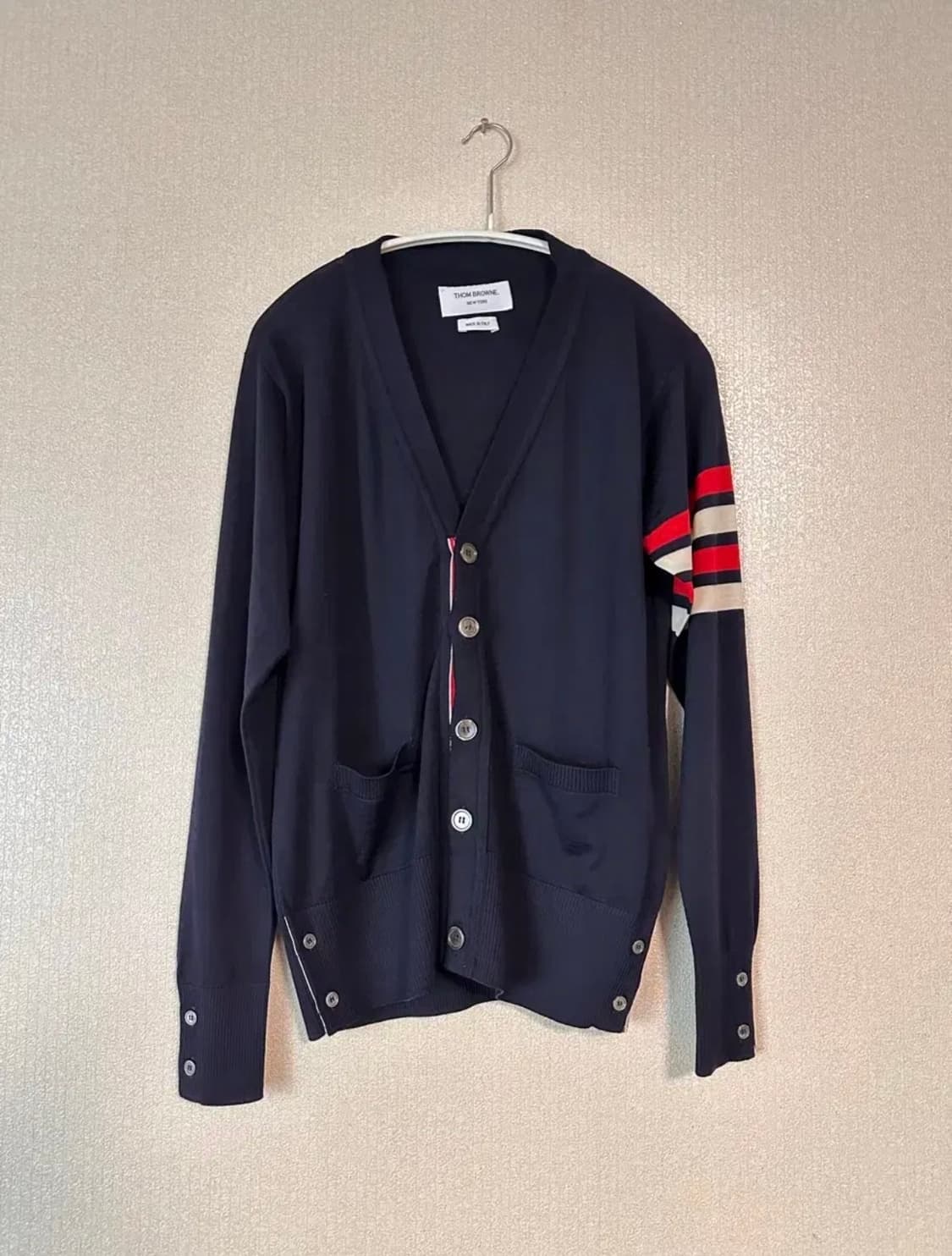[백화점판/한글택] 톰 브라운 울 가디건 네이비 - 1사이즈 상품이미지1
