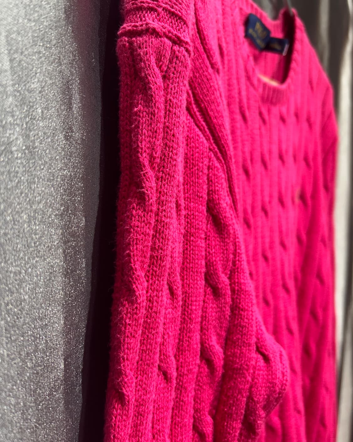 L 폴로랄프로렌 핑크 케이블 라운드 니트 상품이미지7