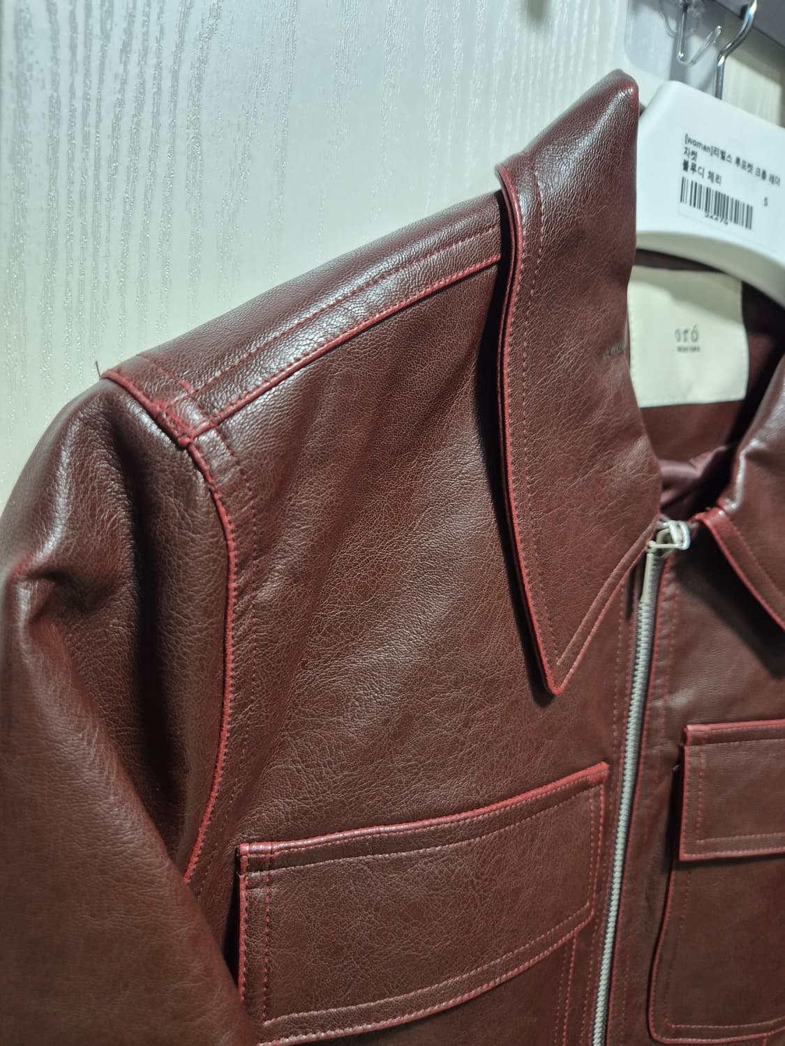 (새상품) ORO 오로 브라운 레더 크롭 자켓 상품이미지7