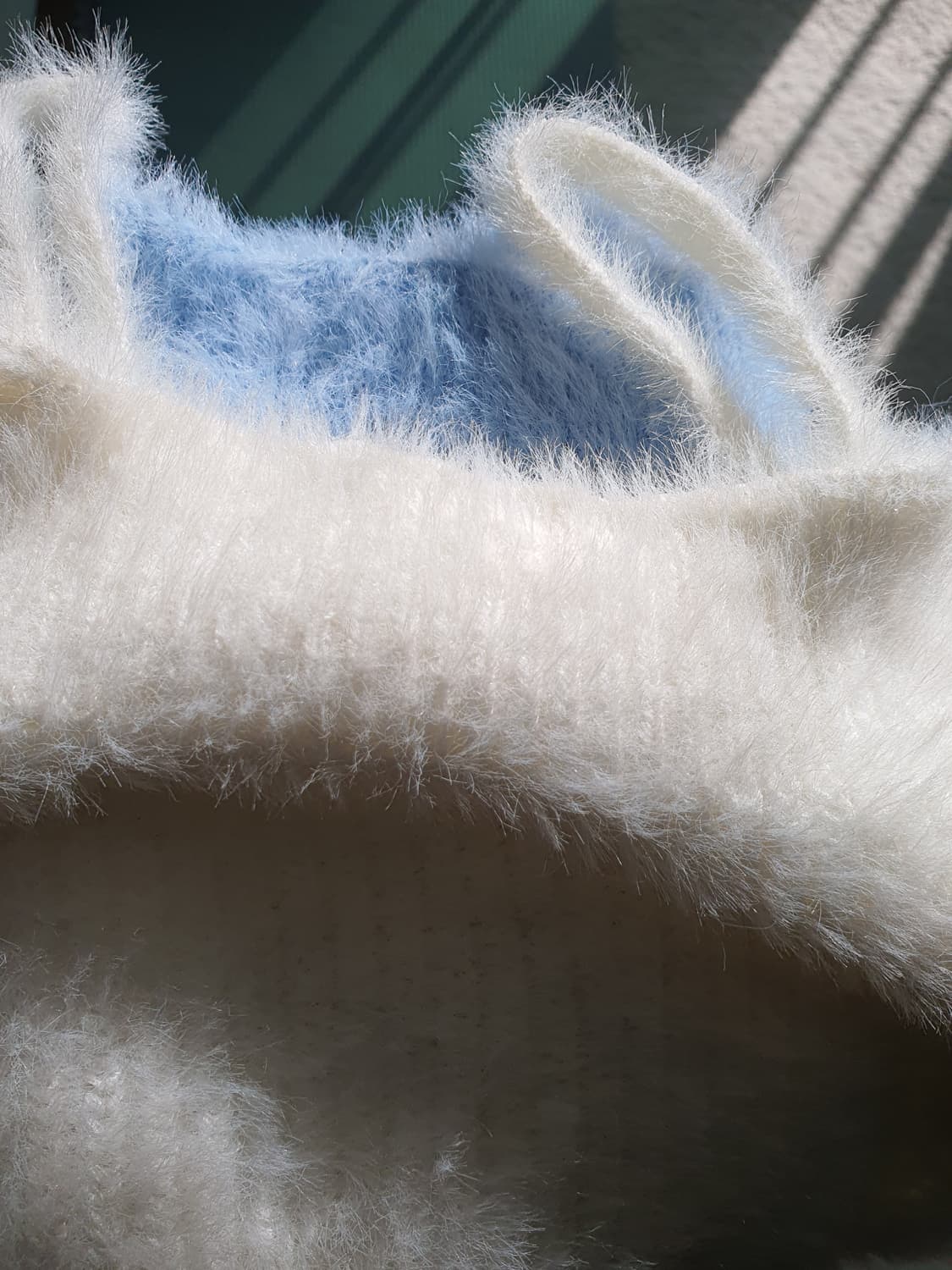 [빈티지] 앙고라 퍼 나시 화이트/블루 일괄 상품이미지3