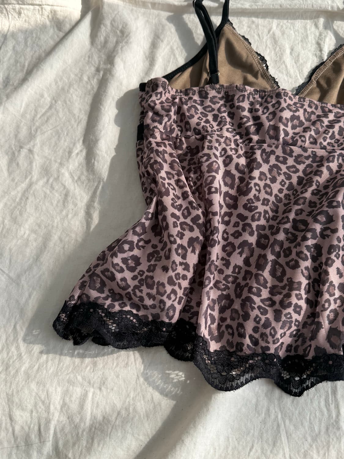 갸루 펑크 호피 슬리브리스 상품이미지5