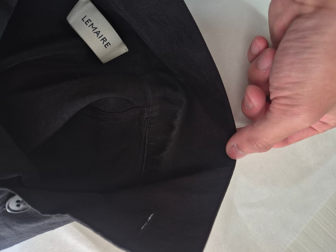 르메르 스탠드 카라 드라이 실크 셔츠 스쿼드 잉크 44 상품이미지4