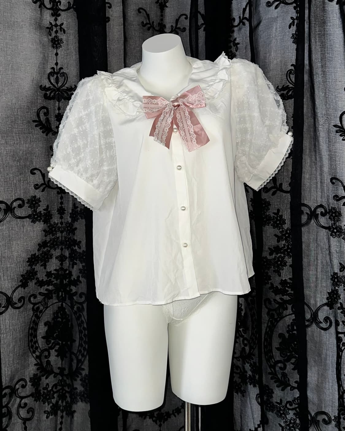 #lilymerry white ribbon blouse 상품이미지1