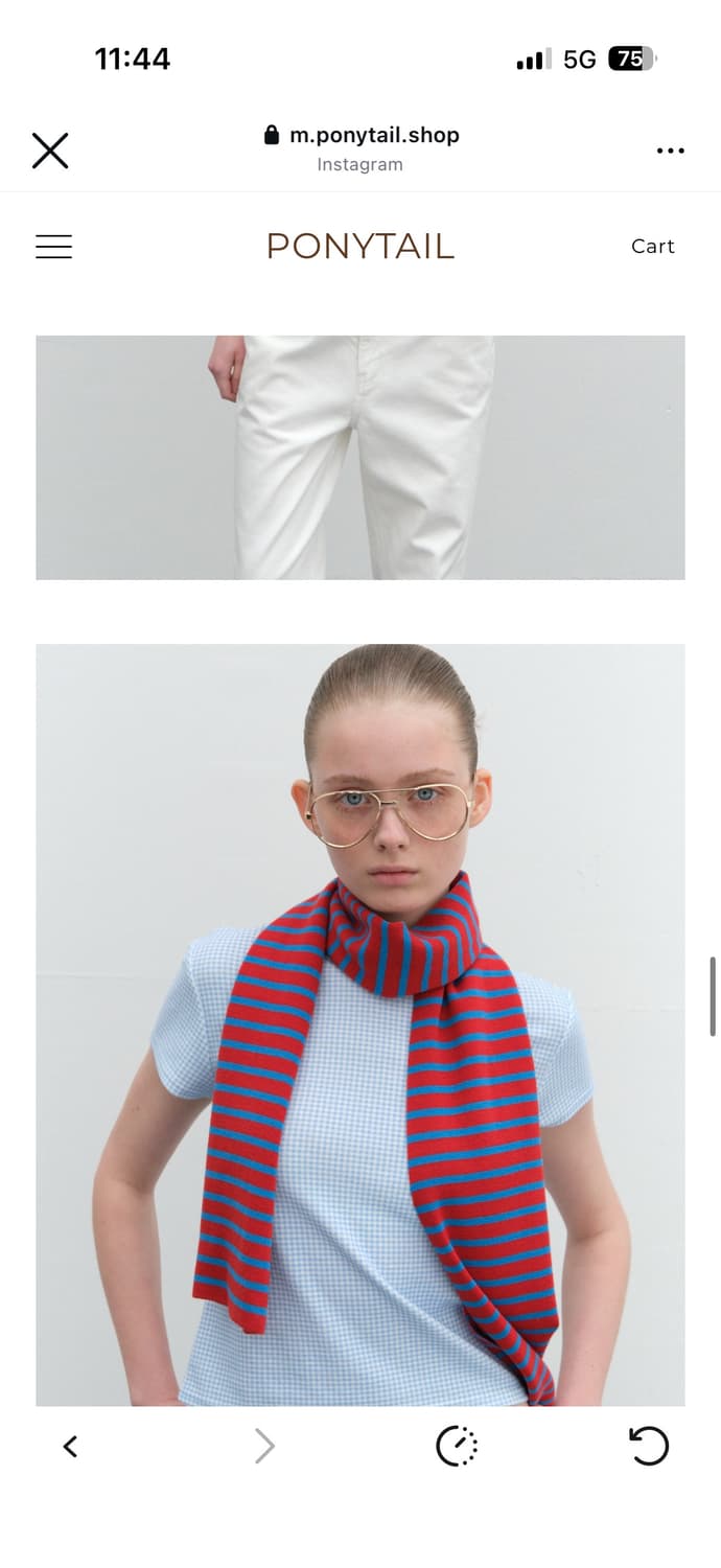 포니테일 체크티셔츠 상품이미지1