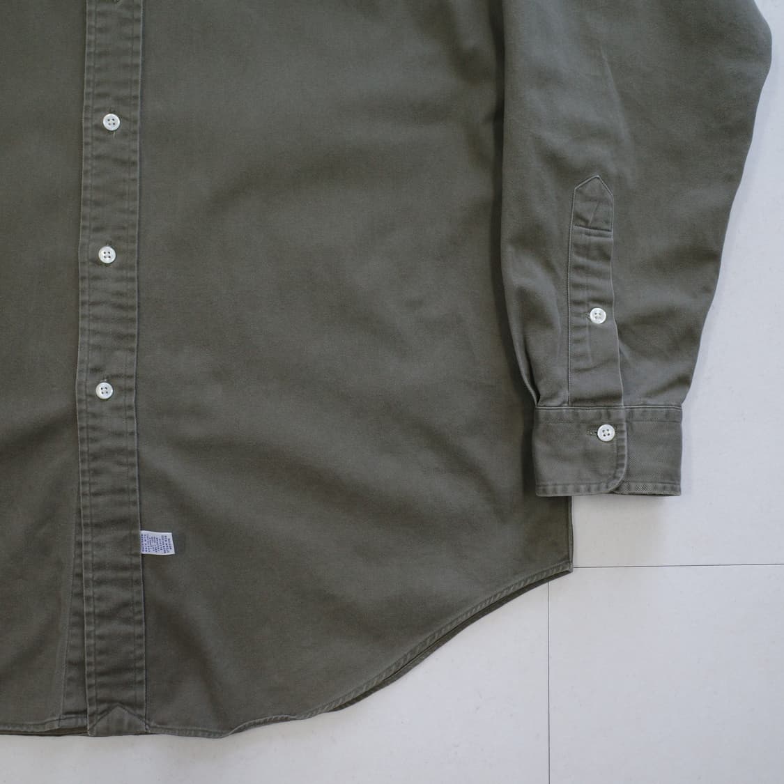 90s 폴로 랄프로렌 클래식핏 코튼 셔츠 M 카키 상품이미지3