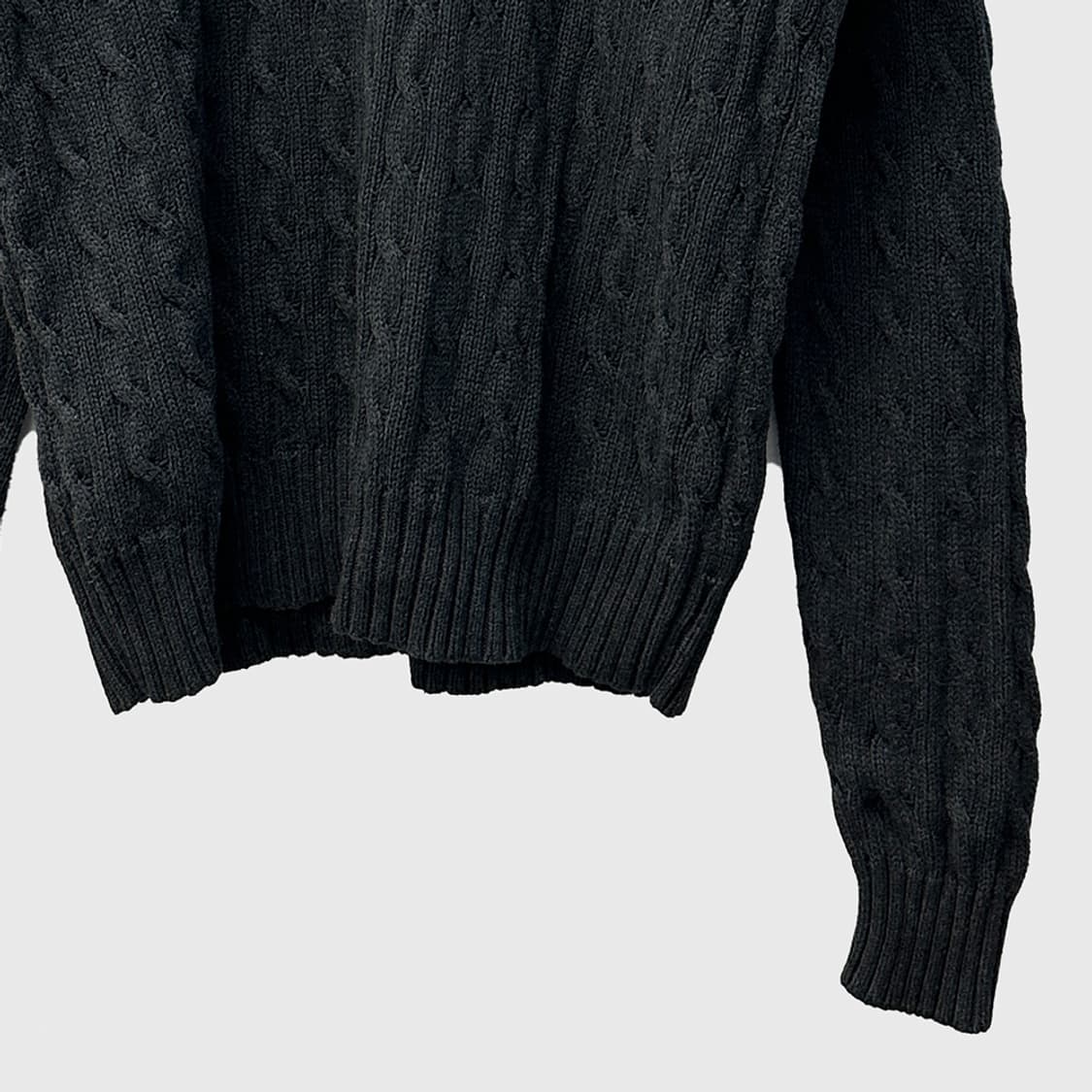 폴로 랄프로렌 코튼 브이넥 케이블 니트 꽈배기 스웨터 남성 M 상품이미지3