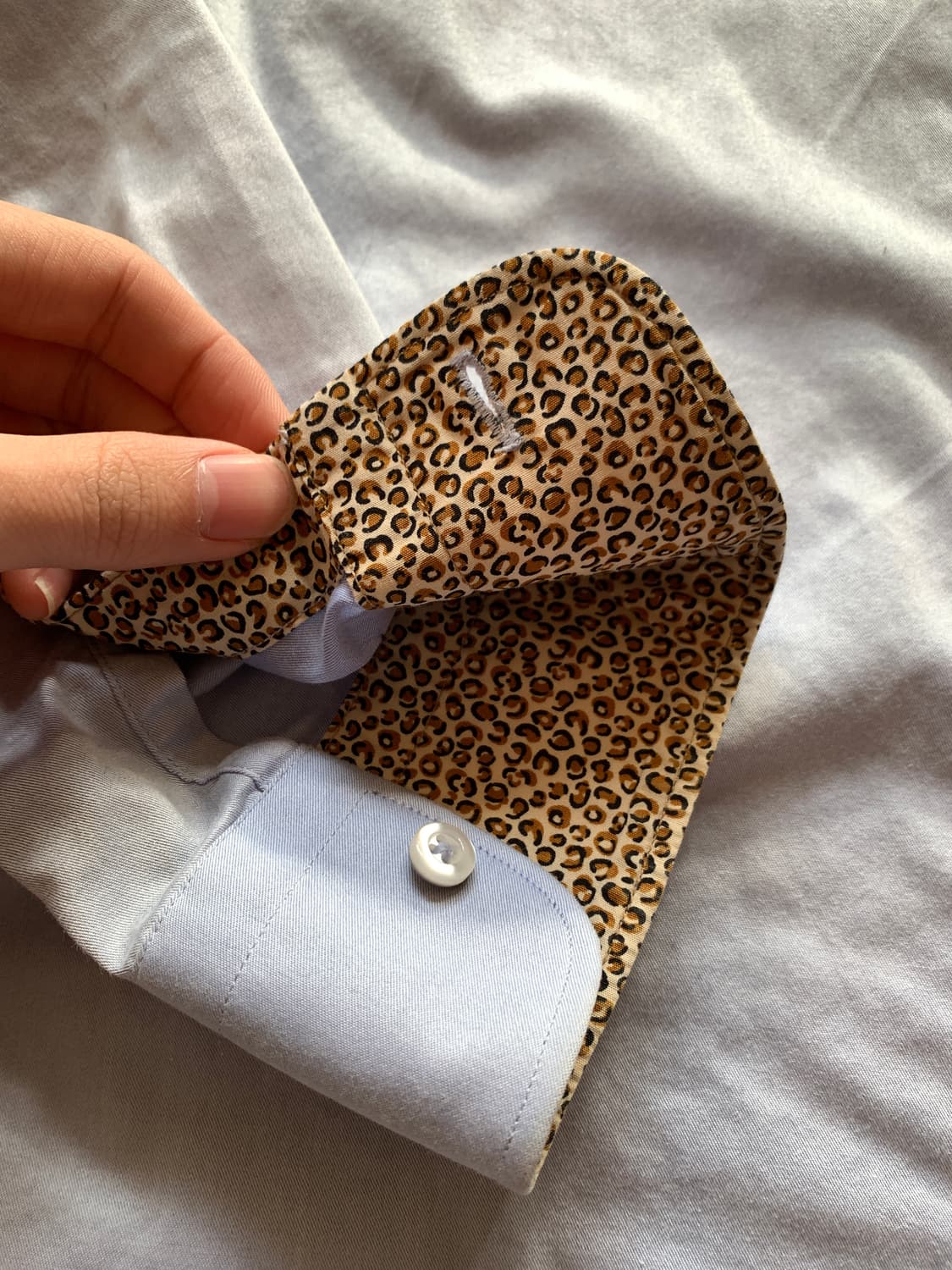 자라 레오파드 포인트 블루 셔츠 상품이미지5