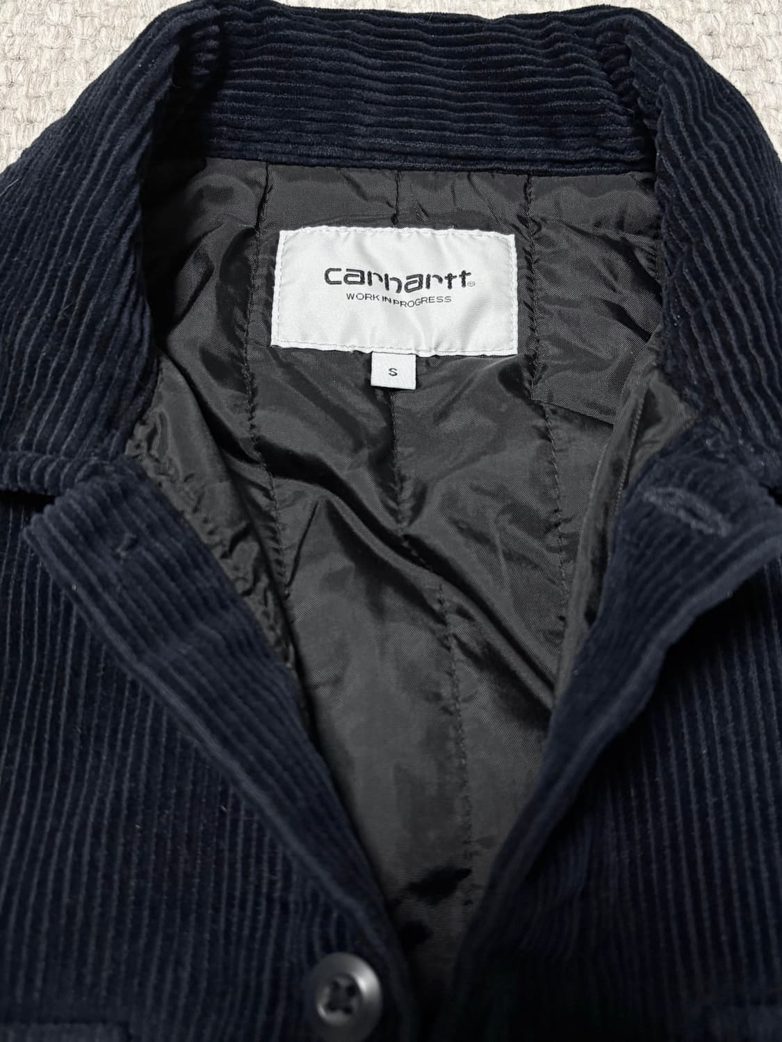 칼하트wip 코듀로이 패디드 셔츠 네이비 상품이미지3